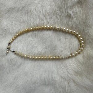 Vintage Japan Faux Pearl Choker Necklace 13-13.5"